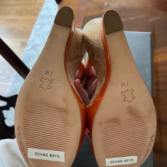 Via Spiga orange wedge sandals size 37 - Picture 3 of 5